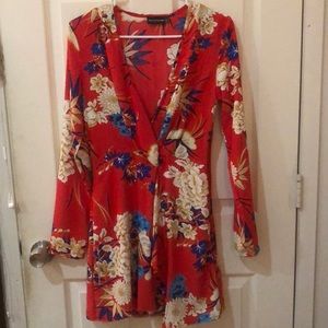 Long sleeved mini dress